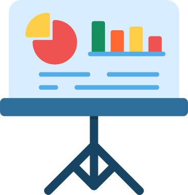 sunum simgesi, vektör illüstrasyonu basit tasarım