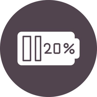 Pil Yüzdesi simgesi, vektör illüstrasyonu