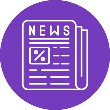 Basit Gazete simgesinin vektör illüstrasyonu