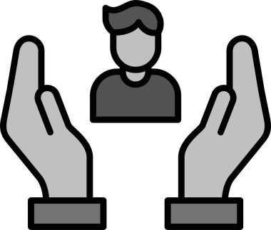 İnsani Yardım Simgesi Vektör İllüstrasyonu 