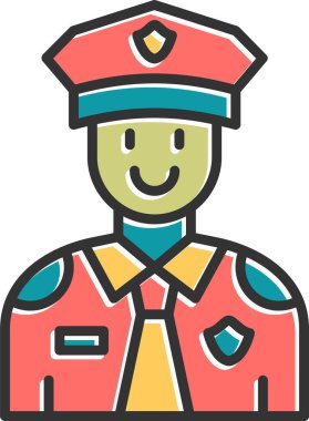 Polis. Web simgesi basit illüstrasyon