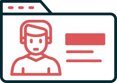 Basit web profili simgesi, vektör illüstrasyonu