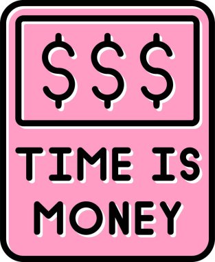 Zaman para ifade simgesi vektör illüstrasyonudur