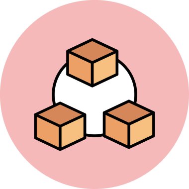 Bloklar simgesi, vektör illüstrasyonu