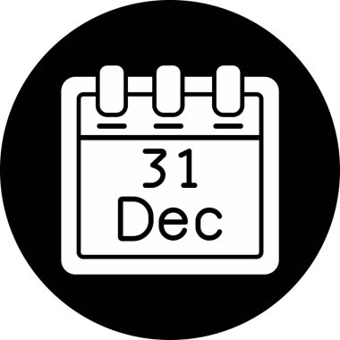 Web uygulamaları için 31 Aralık 'ın soyut vektör tasarımında takvim simgesi.