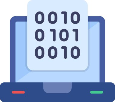 İkili veri simgesinin düz basit soyut vektör çizimi