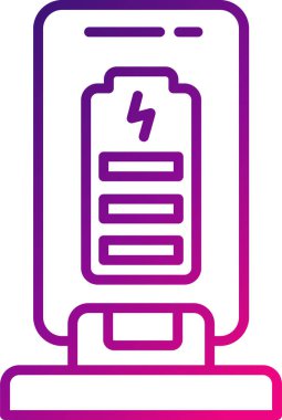 Şarj edilmiş pil simgesi. vektör illüstrasyonu