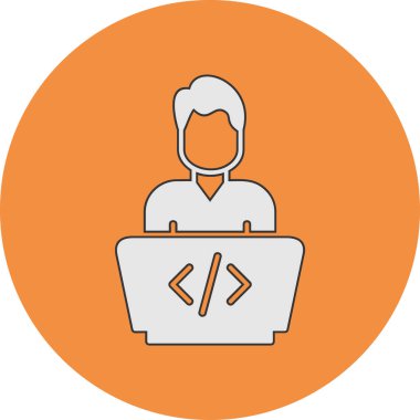 Kodlama. Web simgesi basit illüstrasyon