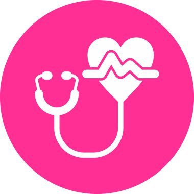 Kardiyoloji. Web simgesi basit illüstrasyon