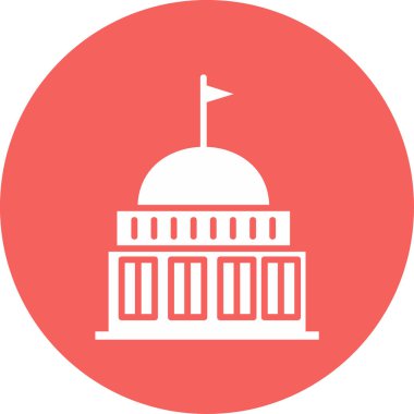 Parlamento binası simgesi, vektör illüstrasyonu 