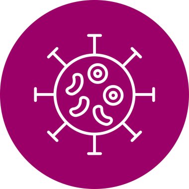 Basit Bakteri illüstrasyonunun vektör simgesi