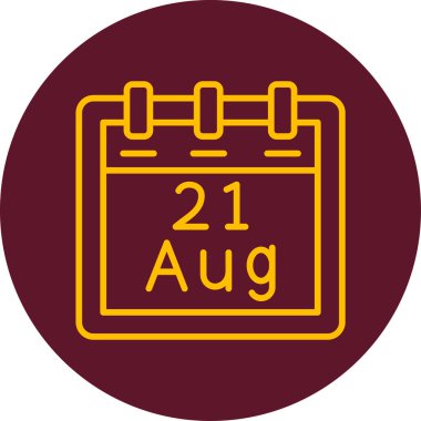 Ağustos takvim simgesi. vektör illüstrasyonu