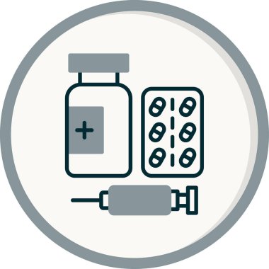 Aşı simgesi tasarımının vektör çizimi