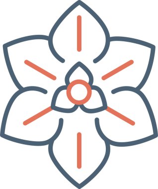 Euphorbia pulcherrima ikonu, vektör illüstrasyonu