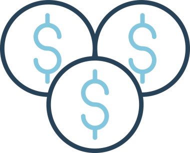 Bozuk para simgesi, vektör illüstrasyonu basit tasarım