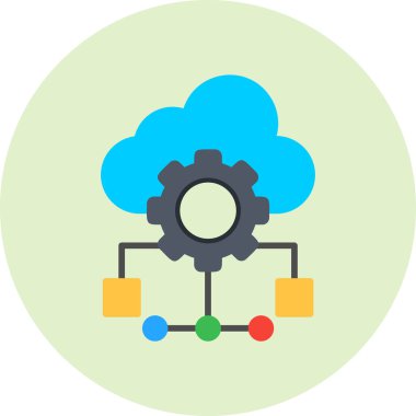 Web uygulamaları için soyut bir şekilde büyük verileri gösteren düz vektör simgesi.