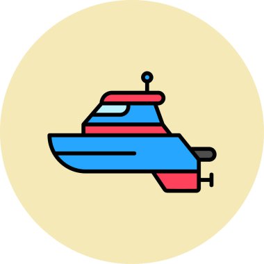tekne gemisi deniz ikonu vektör çizimi
