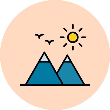 Dağlar. Web simgesi basit illüstrasyon