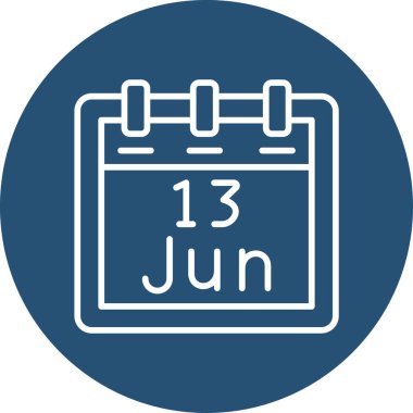 Haziran takvim simgesi. vektör illüstrasyonu