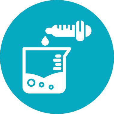 Laboratuvar Beaker Vektör Simgesi Beyaz Arkaplanda izole edildi  