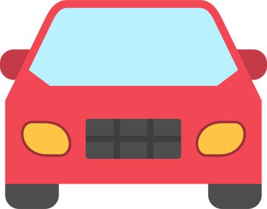 Vektör araba simgesi, temiz ve basit illüstrasyon.