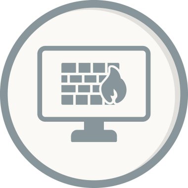 Güvenlik duvarı. Web simgesi vektör illüstrasyonu