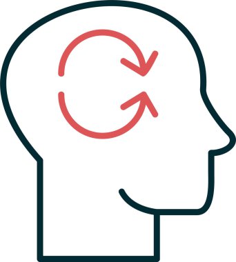 Beyin Bilinci simgesi, vektör illüstrasyonu  