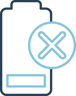 Şarjsız pil simgesi basit illüstrasyon