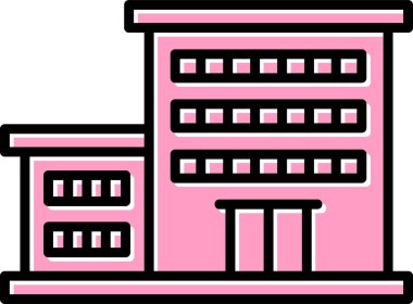 Ofis binası Web simgesi basit illüstrasyon