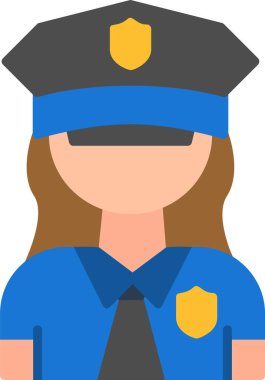 Polis Kadın Web simgesi, vektör illüstrasyonu