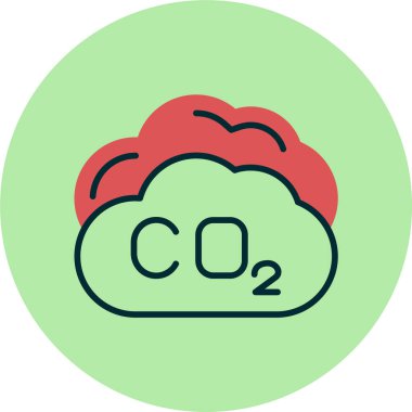 Karbondioksit. Web simgesi basit illüstrasyon
