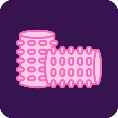 Saç silindirleri simgesi, vektör illüstrasyonu 