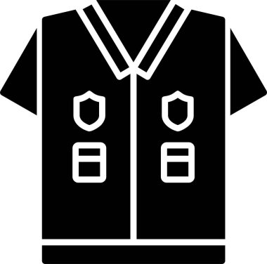 Polis üniforması. Web simgesi basit illüstrasyon