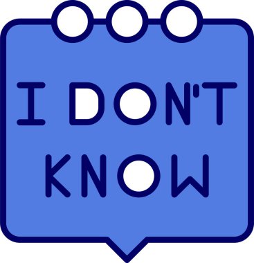 Konuşma balonu ikonu vektör illüstrasyonunu bilmiyorum 