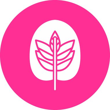 Calathea bitkisi. Web simgesi basit illüstrasyon