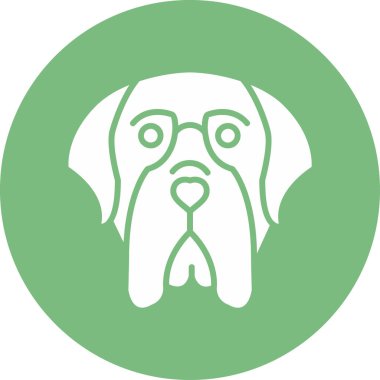 İngiliz Mastiff köpek baş ikonu vektör illüstrasyonu