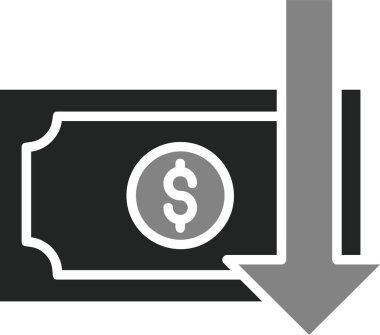 Para kaybı. Web simgesi basit illüstrasyon