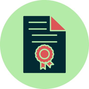 Sertifika. Web simgesi basit illüstrasyon 