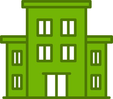 Hostel binası ikon vektör illüstrasyonu