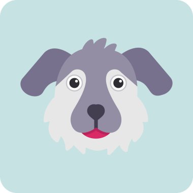 Bedlington Terrier köpek simgesi vektör illüstrasyonu