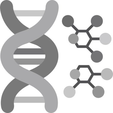 DNA simgesi. Web için DNA vektör simgelerinin basit çizimi 