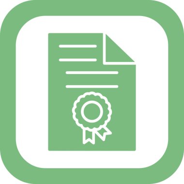 Sertifika. Web simgesi basit illüstrasyon 