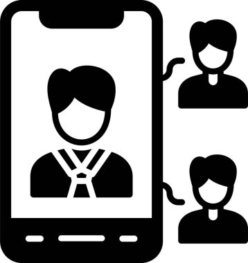 Ana hatlı biçim vektör illüstrasyon tasarımında konferans simgesi