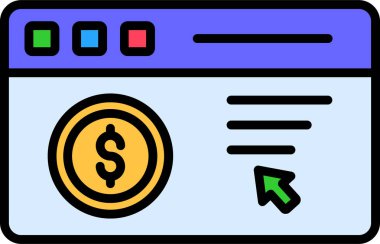 Tıklama web simgesine Öde basit illüstrasyon