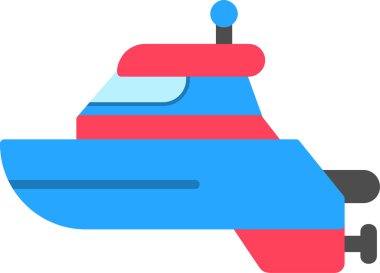 tekne gemisi deniz ikonu vektör çizimi