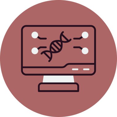 Bilgisayar ekranında DNA işaretinin temel doğrusal görüntüsü