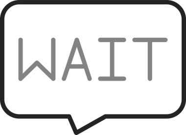 Konuşma baloncuğu vektör resimlemesinde bekle 