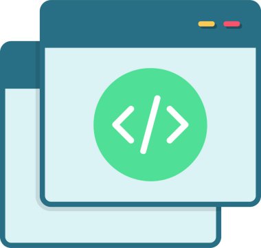 yazılım geliştirme. Web simgesi vektör illüstrasyonu
