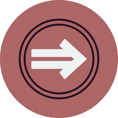 Sağ Ok simgesi, vektör illüstrasyonu 