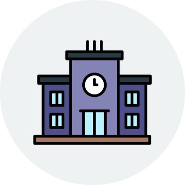 Saat simgesi olan belediye binası